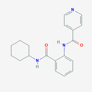 molecular formula C19H21N3O2 B496090 N-[2-(cyclohexylcarbamoyl)phenyl]pyridine-4-carboxamide 