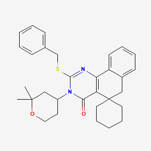 molecular formula C31H36N2O2S B4960912 2-(benzylthio)-3-(2,2-dimethyltetrahydro-2H-pyran-4-yl)-3H-spiro[benzo[h]quinazoline-5,1'-cyclohexan]-4(6H)-one 