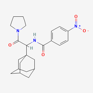 molecular formula C23H29N3O4 B4960916 N-[1-(1-adamantyl)-2-oxo-2-(1-pyrrolidinyl)ethyl]-4-nitrobenzamide 