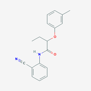 molecular formula C18H18N2O2 B496092 N-(2-cyanophenyl)-2-(3-methylphenoxy)butanamide 