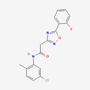 molecular formula C17H13ClFN3O2 B4960949 N-(5-chloro-2-methylphenyl)-2-[5-(2-fluorophenyl)-1,2,4-oxadiazol-3-yl]acetamide 