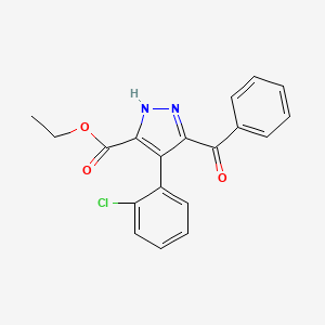 molecular formula C19H15ClN2O3 B4960957 ethyl 3-benzoyl-4-(2-chlorophenyl)-1H-pyrazole-5-carboxylate 