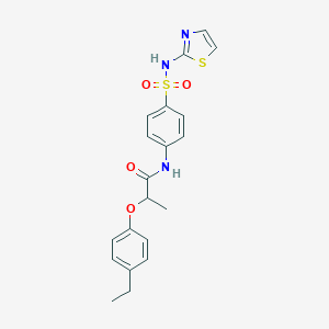 molecular formula C20H21N3O4S2 B496096 2-(4-Ethyl-phenoxy)-N-[4-(thiazol-2-ylsulfamoyl)-phenyl]-propionamide 