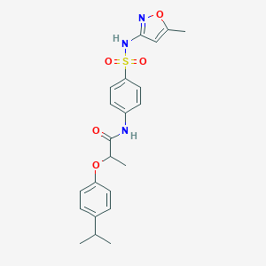 molecular formula C22H25N3O5S B496099 2-(4-isopropylphenoxy)-N-(4-{[(5-methyl-3-isoxazolyl)amino]sulfonyl}phenyl)propanamide 