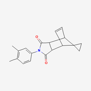 molecular formula C19H19NO2 B4960991 4'-(3,4-dimethylphenyl)-4'-azaspiro[cyclopropane-1,10'-tricyclo[5.2.1.0~2,6~]decane]-8'-ene-3',5'-dione 