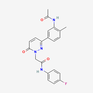 molecular formula C21H19FN4O3 B4960993 2-[3-[3-(acetylamino)-4-methylphenyl]-6-oxo-1(6H)-pyridazinyl]-N-(4-fluorophenyl)acetamide 