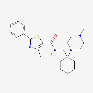 molecular formula C23H32N4OS B4961005 4-methyl-N-{[1-(4-methyl-1-piperazinyl)cyclohexyl]methyl}-2-phenyl-1,3-thiazole-5-carboxamide 