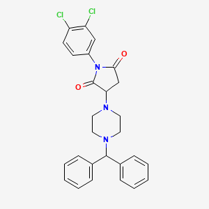 molecular formula C27H25Cl2N3O2 B4961011 1-(3,4-dichlorophenyl)-3-[4-(diphenylmethyl)-1-piperazinyl]-2,5-pyrrolidinedione 