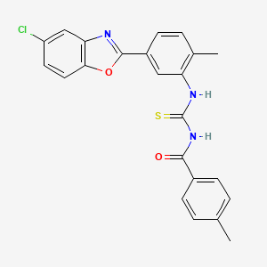 molecular formula C23H18ClN3O2S B4961018 N-({[5-(5-chloro-1,3-benzoxazol-2-yl)-2-methylphenyl]amino}carbonothioyl)-4-methylbenzamide 
