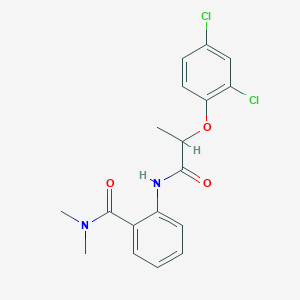molecular formula C18H18Cl2N2O3 B496102 2-{[2-(2,4-dichlorophenoxy)propanoyl]amino}-N,N-dimethylbenzamide 