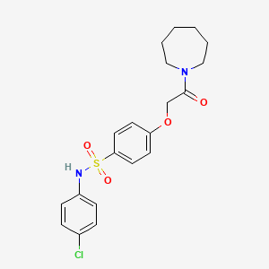 molecular formula C20H23ClN2O4S B4961031 4-[2-(1-azepanyl)-2-oxoethoxy]-N-(4-chlorophenyl)benzenesulfonamide 