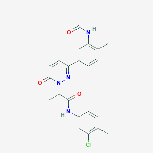 molecular formula C23H23ClN4O3 B4961061 2-[3-[3-(acetylamino)-4-methylphenyl]-6-oxo-1(6H)-pyridazinyl]-N-(3-chloro-4-methylphenyl)propanamide 
