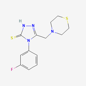 molecular formula C13H15FN4S2 B4961069 4-(3-fluorophenyl)-5-(4-thiomorpholinylmethyl)-2,4-dihydro-3H-1,2,4-triazole-3-thione 