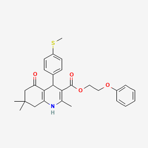 molecular formula C28H31NO4S B4961071 2-phenoxyethyl 2,7,7-trimethyl-4-[4-(methylthio)phenyl]-5-oxo-1,4,5,6,7,8-hexahydro-3-quinolinecarboxylate 