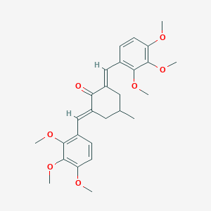molecular formula C27H32O7 B496113 (2E,6E)-4-methyl-2,6-bis(2,3,4-trimethoxybenzylidene)cyclohexanone 