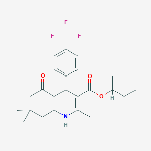 molecular formula C24H28F3NO3 B4961148 sec-butyl 2,7,7-trimethyl-5-oxo-4-[4-(trifluoromethyl)phenyl]-1,4,5,6,7,8-hexahydro-3-quinolinecarboxylate 