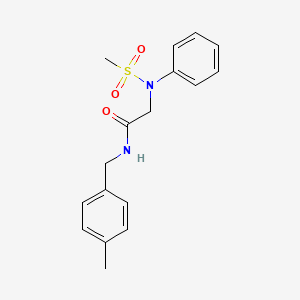 molecular formula C17H20N2O3S B4961169 N~1~-(4-methylbenzyl)-N~2~-(methylsulfonyl)-N~2~-phenylglycinamide 