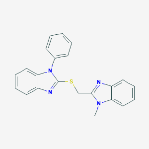 molecular formula C22H18N4S B496117 2-{[(1-methyl-1H-benzimidazol-2-yl)methyl]sulfanyl}-1-phenyl-1H-benzimidazole 
