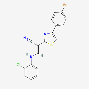 2-[4-(4-bromophenyl)-1,3-thiazol-2-yl]-3-[(2-chlorophenyl)amino]acrylonitrile