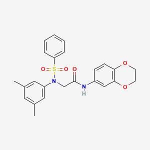 molecular formula C24H24N2O5S B4961183 N~1~-(2,3-dihydro-1,4-benzodioxin-6-yl)-N~2~-(3,5-dimethylphenyl)-N~2~-(phenylsulfonyl)glycinamide 