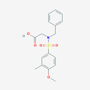 molecular formula C17H19NO5S B4961214 N-benzyl-N-[(4-methoxy-3-methylphenyl)sulfonyl]glycine 