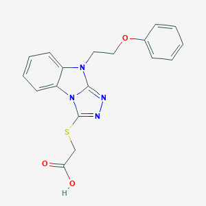 molecular formula C18H16N4O3S B496122 {[9-(2-Phenoxyethyl)-9H-[1,2,4]triazolo[4,3-a]-benzimidazol-3-yl]thio}acetic acid CAS No. 676630-78-7