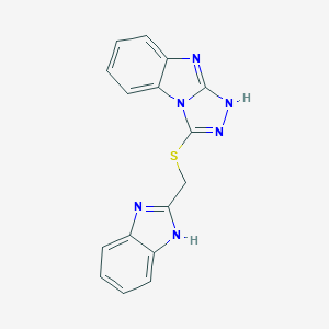 molecular formula C16H12N6S B496124 3-[(1H-benzimidazol-2-ylmethyl)sulfanyl]-9H-[1,2,4]triazolo[4,3-a]benzimidazole 