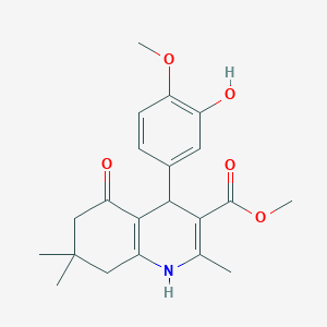 methyl 4-(3-hydroxy-4-methoxyphenyl)-2,7,7-trimethyl-5-oxo-1,4,5,6,7,8-hexahydro-3-quinolinecarboxylate