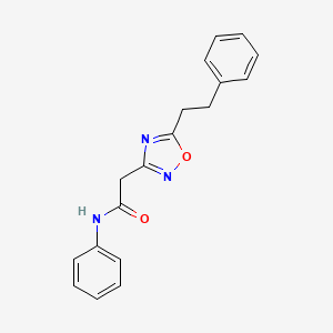 molecular formula C18H17N3O2 B4961252 N-phenyl-2-[5-(2-phenylethyl)-1,2,4-oxadiazol-3-yl]acetamide 