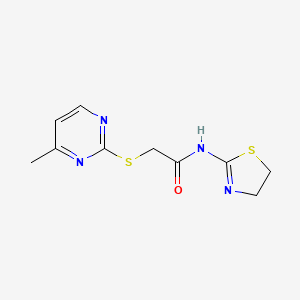 molecular formula C10H12N4OS2 B4961268 N-(4,5-dihydro-1,3-thiazol-2-yl)-2-[(4-methyl-2-pyrimidinyl)thio]acetamide 