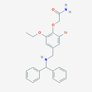 molecular formula C24H25BrN2O3 B496132 2-{4-[(Benzhydrylamino)methyl]-2-bromo-6-ethoxyphenoxy}acetamide 