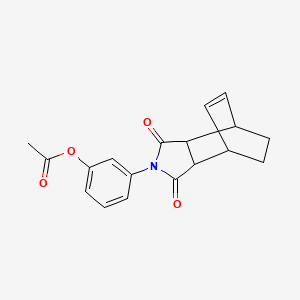 molecular formula C18H17NO4 B4961338 3-(3,5-dioxo-4-azatricyclo[5.2.2.0~2,6~]undec-8-en-4-yl)phenyl acetate 