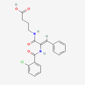 molecular formula C20H19ClN2O4 B4961339 4-({2-[(2-chlorobenzoyl)amino]-3-phenylacryloyl}amino)butanoic acid 