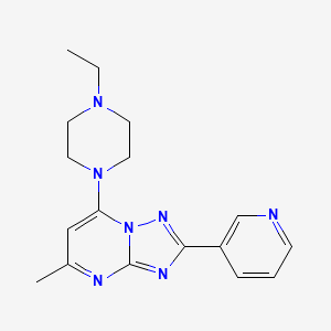 molecular formula C17H21N7 B4961393 7-(4-ethyl-1-piperazinyl)-5-methyl-2-(3-pyridinyl)[1,2,4]triazolo[1,5-a]pyrimidine 