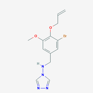 molecular formula C13H15BrN4O2 B496142 N-[4-(allyloxy)-3-bromo-5-methoxybenzyl]-N-(4H-1,2,4-triazol-4-yl)amine 