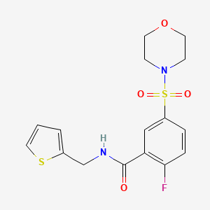 molecular formula C16H17FN2O4S2 B4961420 2-fluoro-5-(4-morpholinylsulfonyl)-N-(2-thienylmethyl)benzamide 