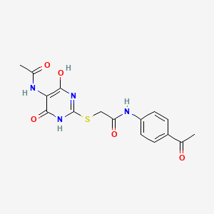 molecular formula C16H16N4O5S B4961429 2-{[5-(acetylamino)-4-hydroxy-6-oxo-1,6-dihydro-2-pyrimidinyl]thio}-N-(4-acetylphenyl)acetamide 