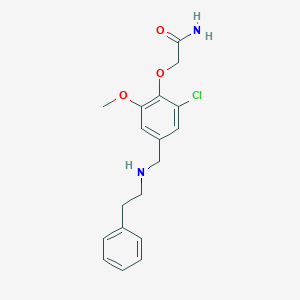 molecular formula C18H21ClN2O3 B496143 2-(2-Chloro-6-methoxy-4-{[(2-phenylethyl)amino]methyl}phenoxy)acetamide 