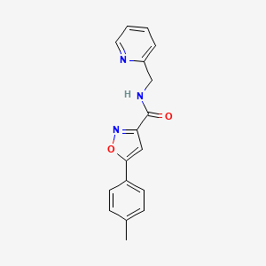 molecular formula C17H15N3O2 B4961453 5-(4-methylphenyl)-N-(2-pyridinylmethyl)-3-isoxazolecarboxamide 