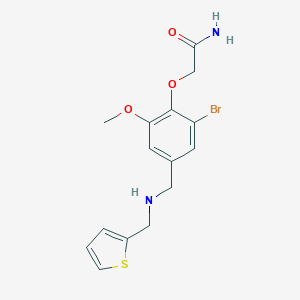 molecular formula C15H17BrN2O3S B496146 2-(2-Bromo-6-methoxy-4-{[(2-thienylmethyl)amino]methyl}phenoxy)acetamide 