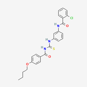 molecular formula C25H24ClN3O3S B4961475 N-[3-({[(4-butoxybenzoyl)amino]carbonothioyl}amino)phenyl]-2-chlorobenzamide 