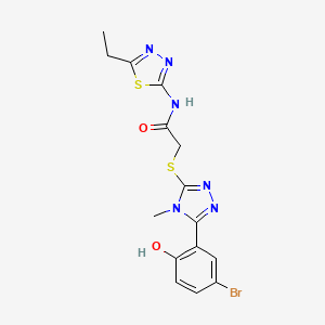 2-{[5-(5-bromo-2-hydroxyphenyl)-4-methyl-4H-1,2,4-triazol-3-yl]thio}-N-(5-ethyl-1,3,4-thiadiazol-2-yl)acetamide