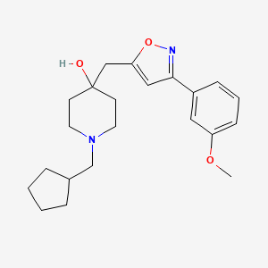 molecular formula C22H30N2O3 B4961494 1-(cyclopentylmethyl)-4-{[3-(3-methoxyphenyl)-5-isoxazolyl]methyl}-4-piperidinol 