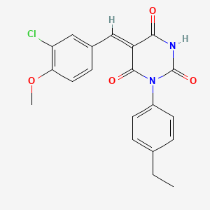 molecular formula C20H17ClN2O4 B4961498 5-(3-chloro-4-methoxybenzylidene)-1-(4-ethylphenyl)-2,4,6(1H,3H,5H)-pyrimidinetrione 