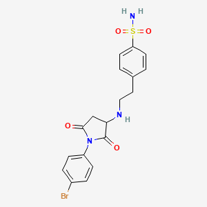 molecular formula C18H18BrN3O4S B4961508 4-(2-{[1-(4-bromophenyl)-2,5-dioxo-3-pyrrolidinyl]amino}ethyl)benzenesulfonamide 