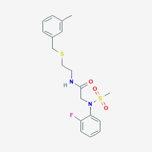 molecular formula C19H23FN2O3S2 B4961534 N~2~-(2-fluorophenyl)-N~1~-{2-[(3-methylbenzyl)thio]ethyl}-N~2~-(methylsulfonyl)glycinamide 