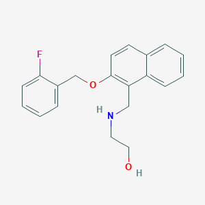 molecular formula C20H20FNO2 B496155 2-[({2-[(2-Fluorobenzyl)oxy]-1-naphthyl}methyl)amino]ethanol 