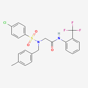 molecular formula C23H20ClF3N2O3S B4961557 N~2~-[(4-chlorophenyl)sulfonyl]-N~2~-(4-methylbenzyl)-N~1~-[2-(trifluoromethyl)phenyl]glycinamide 