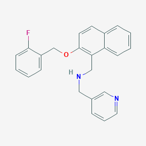 molecular formula C24H21FN2O B496156 1-{2-[(2-fluorobenzyl)oxy]naphthalen-1-yl}-N-(pyridin-3-ylmethyl)methanamine CAS No. 875005-85-9