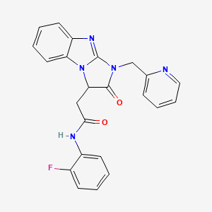 molecular formula C23H18FN5O2 B4961565 N-(2-fluorophenyl)-2-[2-oxo-1-(2-pyridinylmethyl)-2,3-dihydro-1H-imidazo[1,2-a]benzimidazol-3-yl]acetamide 
